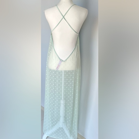 Floral Embroidered Sheer Babydoll Lingerie - Green - Picture 10 of 13